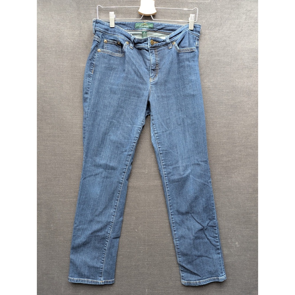 Lauren Ralph Lauren Jeans Dark Blue Stretch Straight Leg Denim LRL Size 10